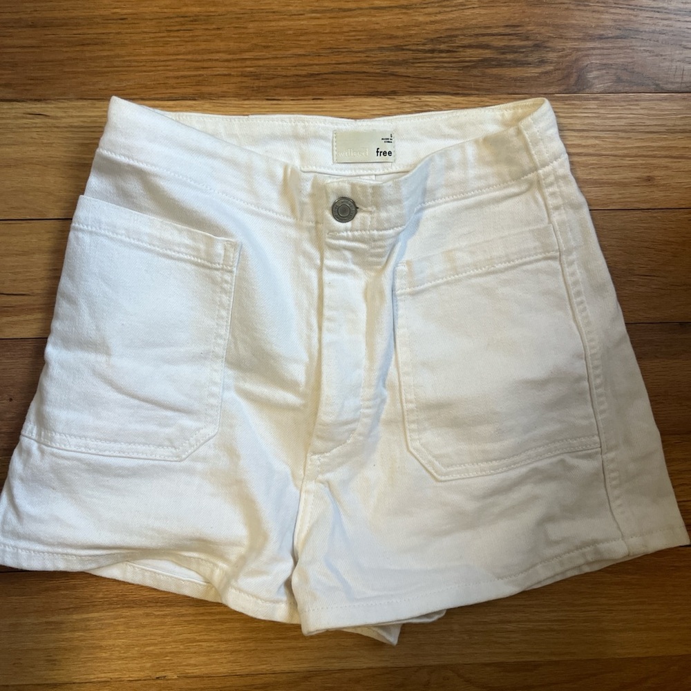 Aritzia High Waist White Short Shorts